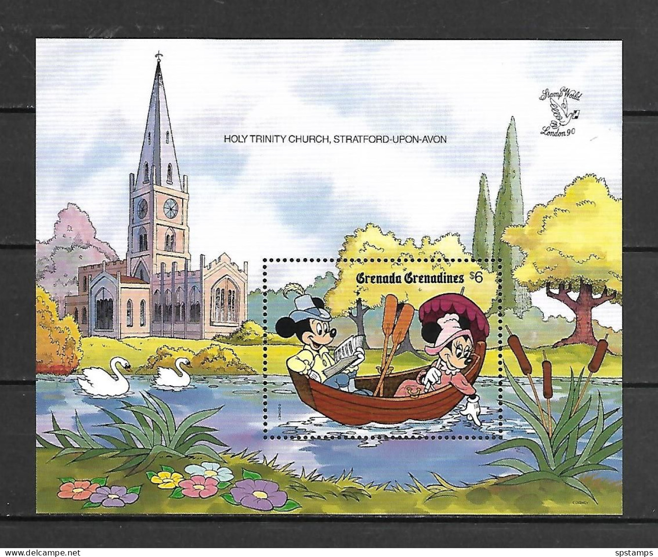 Disney Grenada Gr 1990 Holy Trinity Church, Stratford Upon Avon MS MNH - Disney