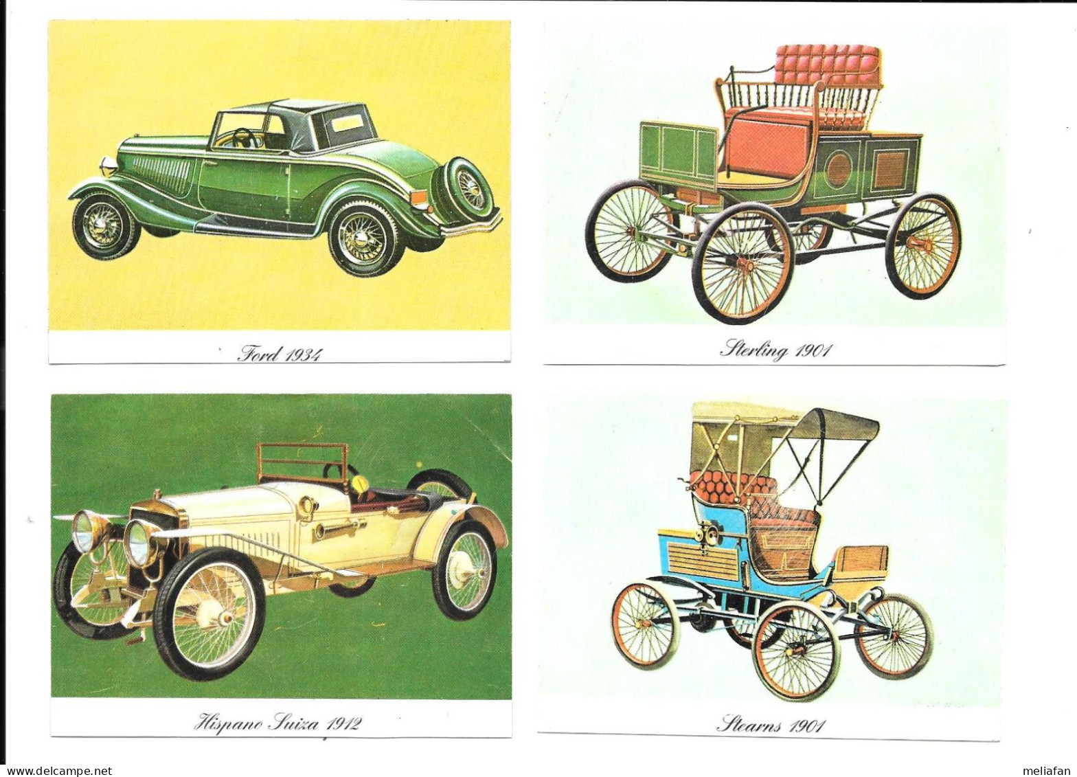 KB1014 - IMAGES KELLOGS - TACOTS - STERLING 1901 - STEARNS 1901 - FORD 1934 - HISPANO SUIZA 1912 - Otros & Sin Clasificación