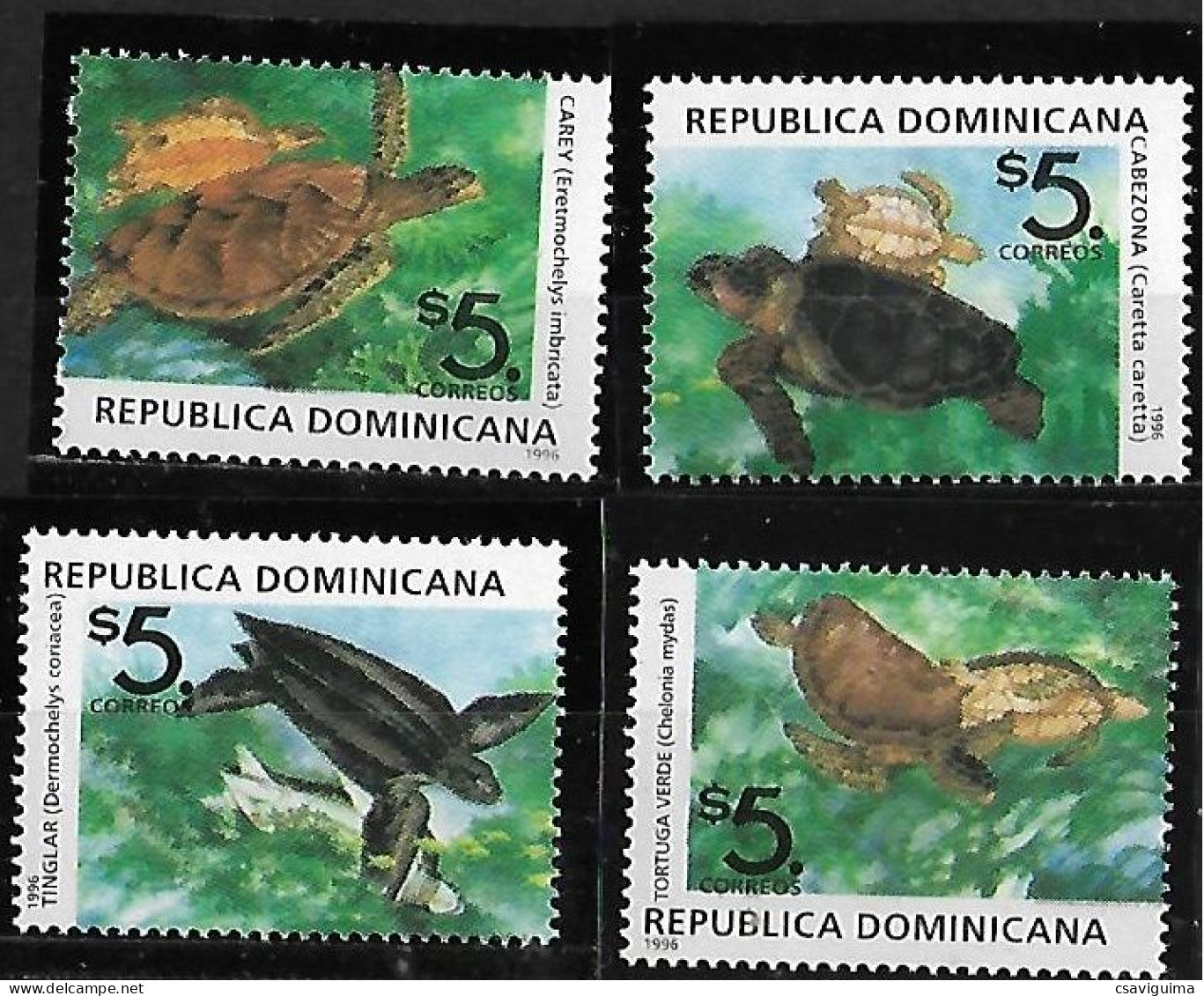 Dominicana  - 1996 - Turtles - Yv 1244/47 - Tortues