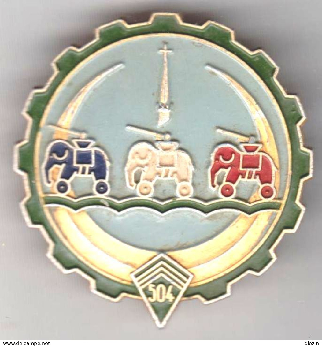 GT 504. 504° Groupe De Transport. Éléphants Tricolores. Alu, Peint. Cerca 1945. A.Augis St-Barthélémy. - Hueste