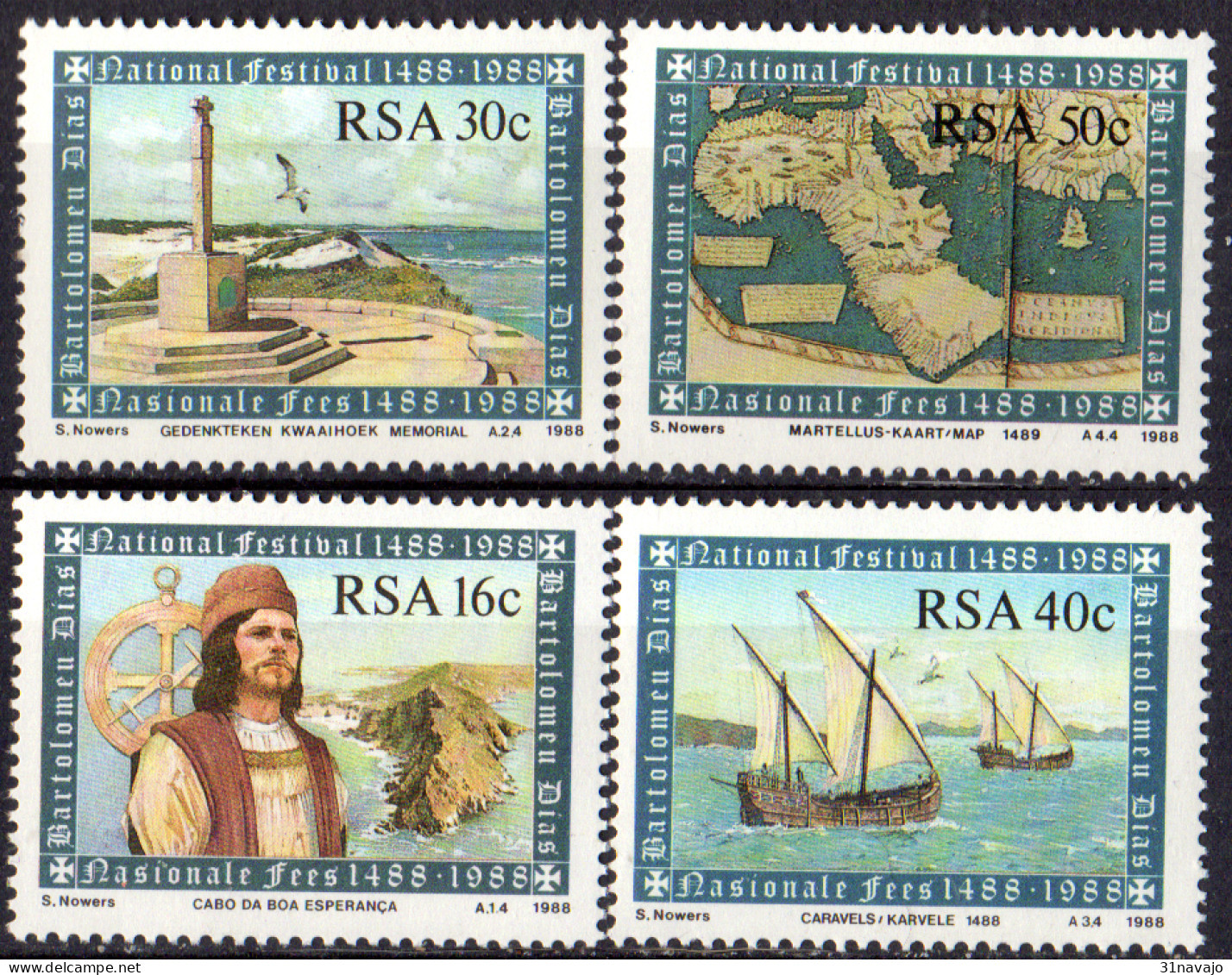 AFRIQUE DU SUD - 500e Anniversaire De L'arrivée De Bartolomeo Dias Au Cap De Bonne Espérance - Unused Stamps