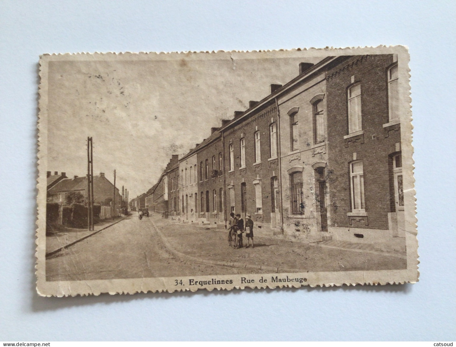 Carte Postale Ancienne Erquelinnes Rue De Maubeuge - Erquelinnes
