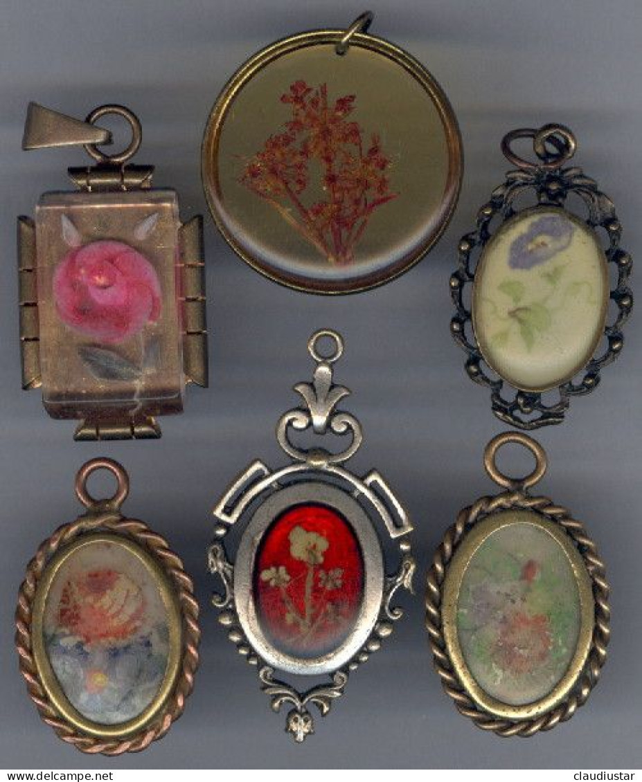 ** BROCHE  ROSES  +  6  PENDENTIFS  FLEURS ** - Brooches