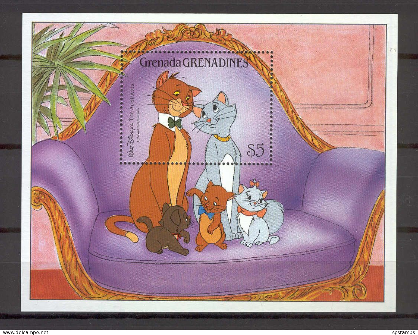 Disney Grenada Gr 1988 The Aristocats MS MNH - Disney