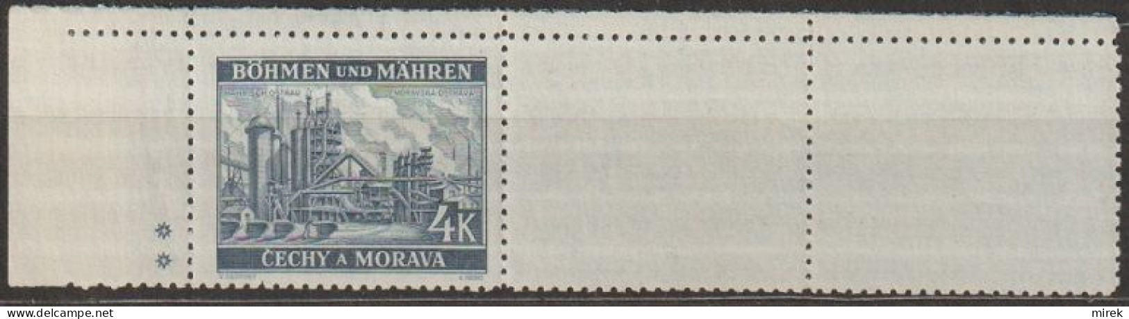 051/ Pof. 37; Corner Stamp With Coupons, Plate Mark ** - Neufs