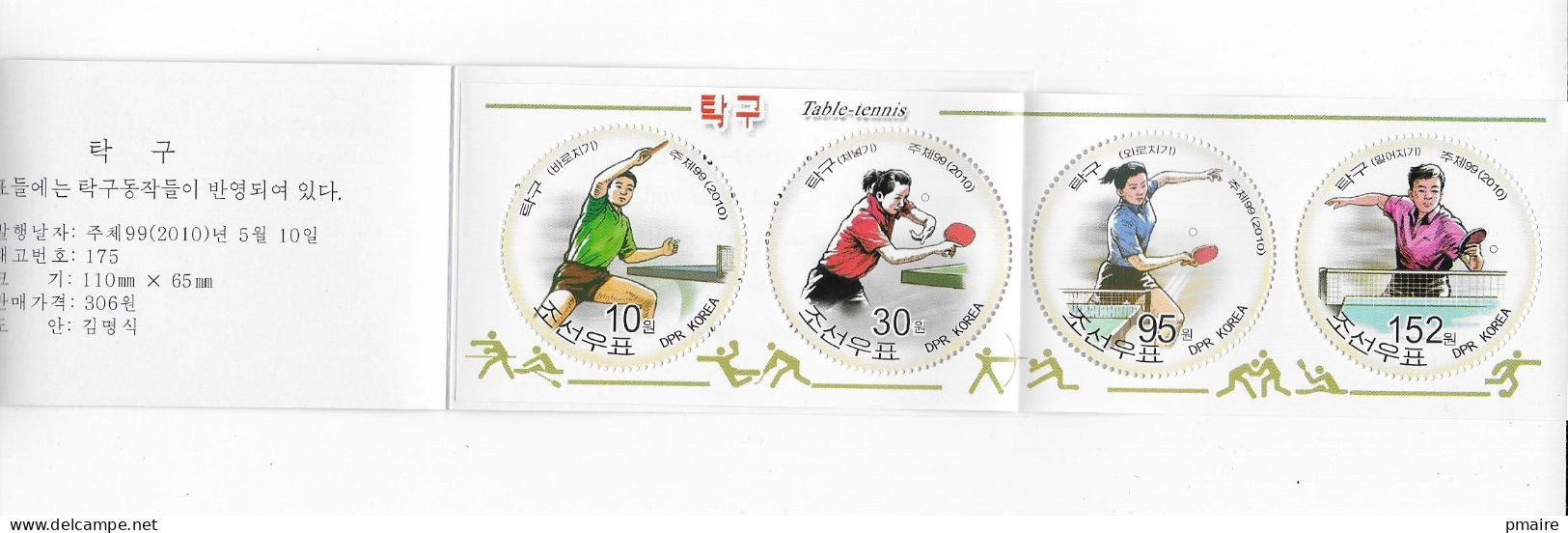 P16 Carnet Neuf Coree 2010 Tennis De Table Tafel Tennis TischTennis - Tennis Tavolo