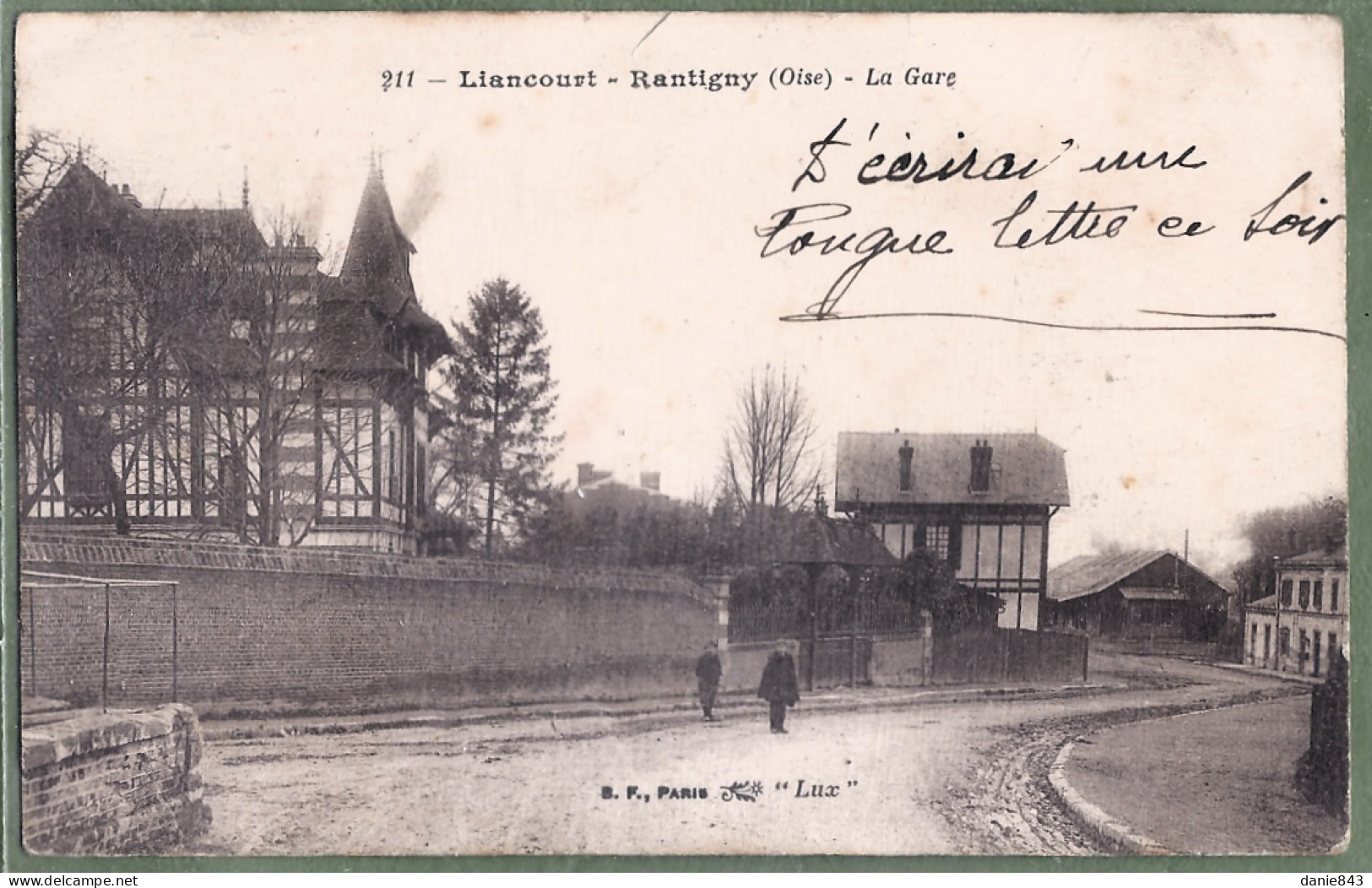 CPA  Vue Rare - OISE - LIANCOURT-RANTIGNY - LA GARE - Petite Animation - Liancourt