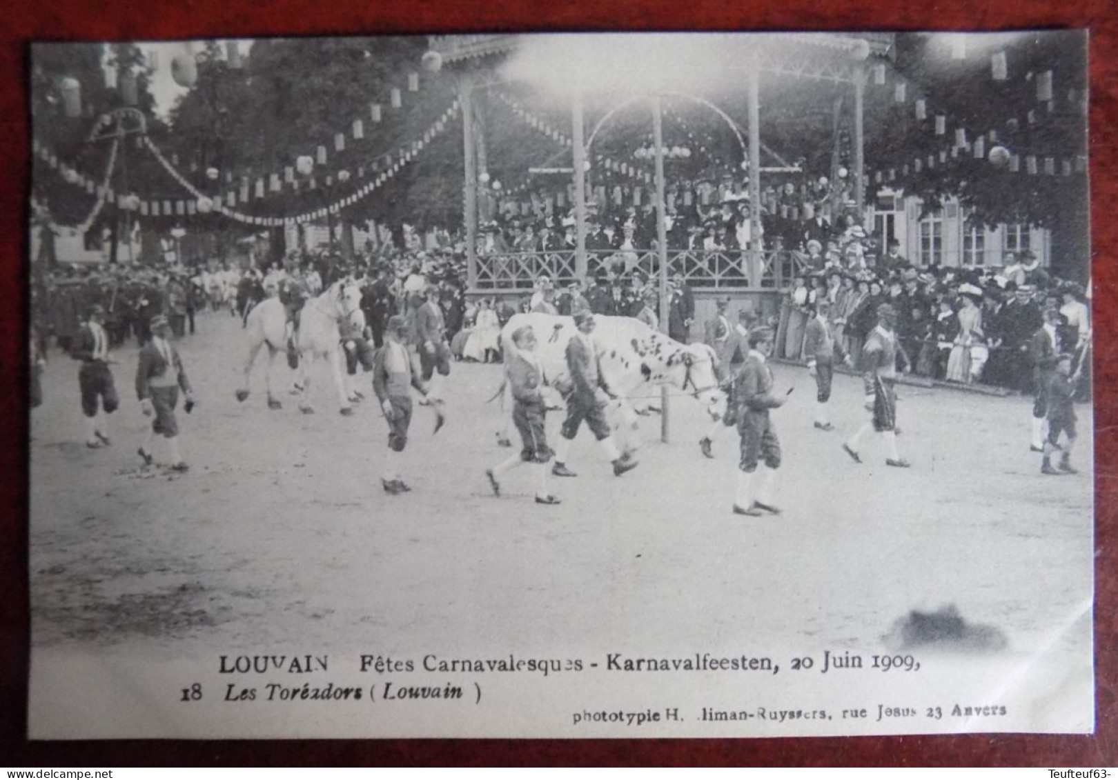 Cpa Louvain ; Fêtes Carnavalesques - Karnavalfeesten 20.06.1909 - Les Toréadors ( Louvain ) - Leuven