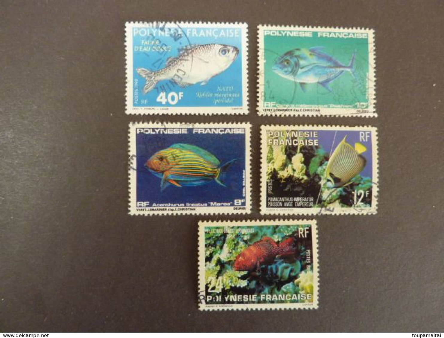 POLYNESIE FRANCAISE, Années 1980-90, YT N° 149-162-192-193-352 Oblitérés, Poissons De Polynésie - Oblitérés