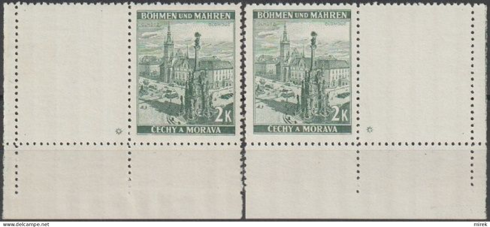 054/ Pof. 34; Corner Stamps With Coupon, Plate Mark * - Neufs