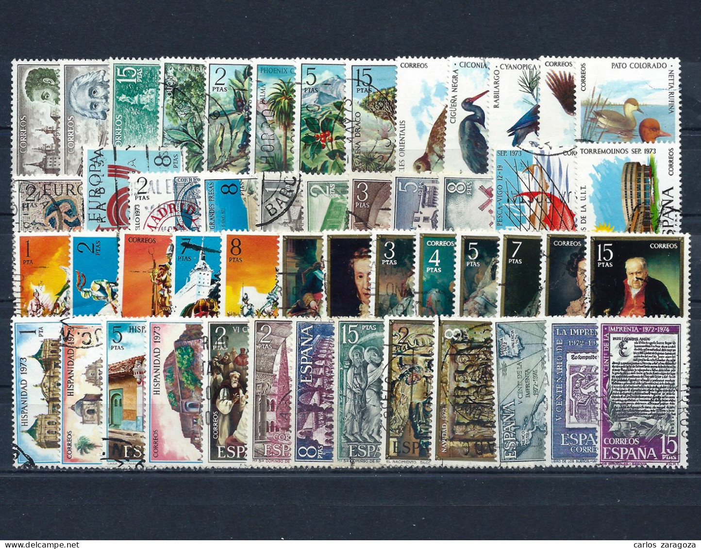 ESPAÑA 1973—AÑO COMPLETO—Sellos Usados (o) Used Stamps ** Timbres Oblitérés 1er Choix - Années Complètes