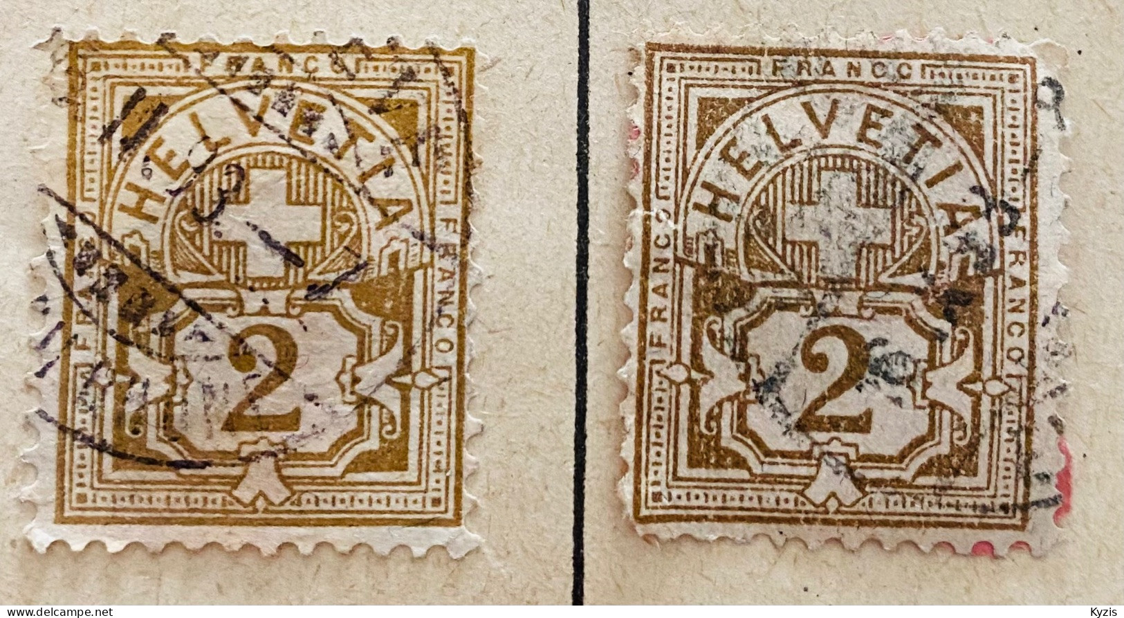 SUISSE ! Paire De 1882 à 1905 - GROS DÉFAUT SUR CELUI DE DROITE - Used Stamps