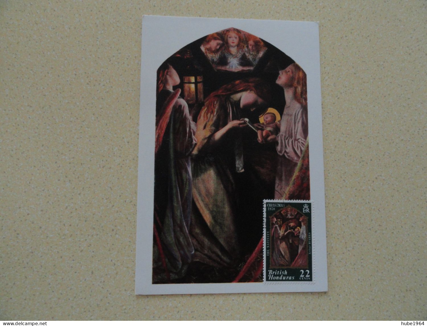 CARTE MAXIMUM CARD THE NATIVITY BY ARTHUR HUGHES BRITISH HONDURAS - Religious