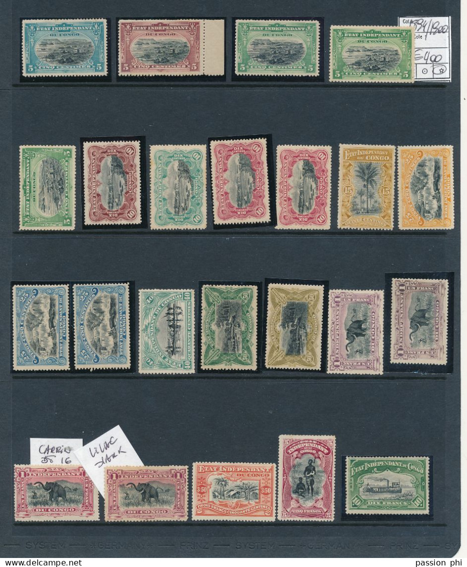 BELGIAN CONGO 1894/1900 ISSUES USED SELECTION LH - Unused Stamps