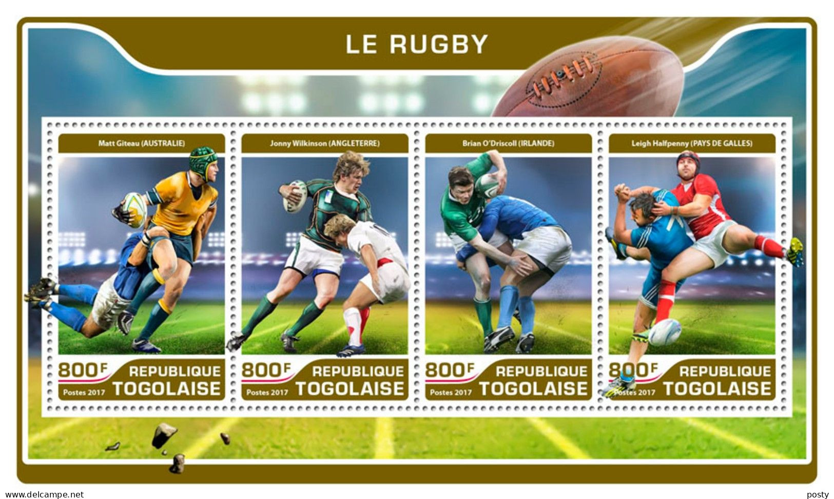 TOGO - B/F - M/S - 2017 - SPORTS - RUGBY - 4 Timbres - 4 Stamps - - Togo (1960-...)