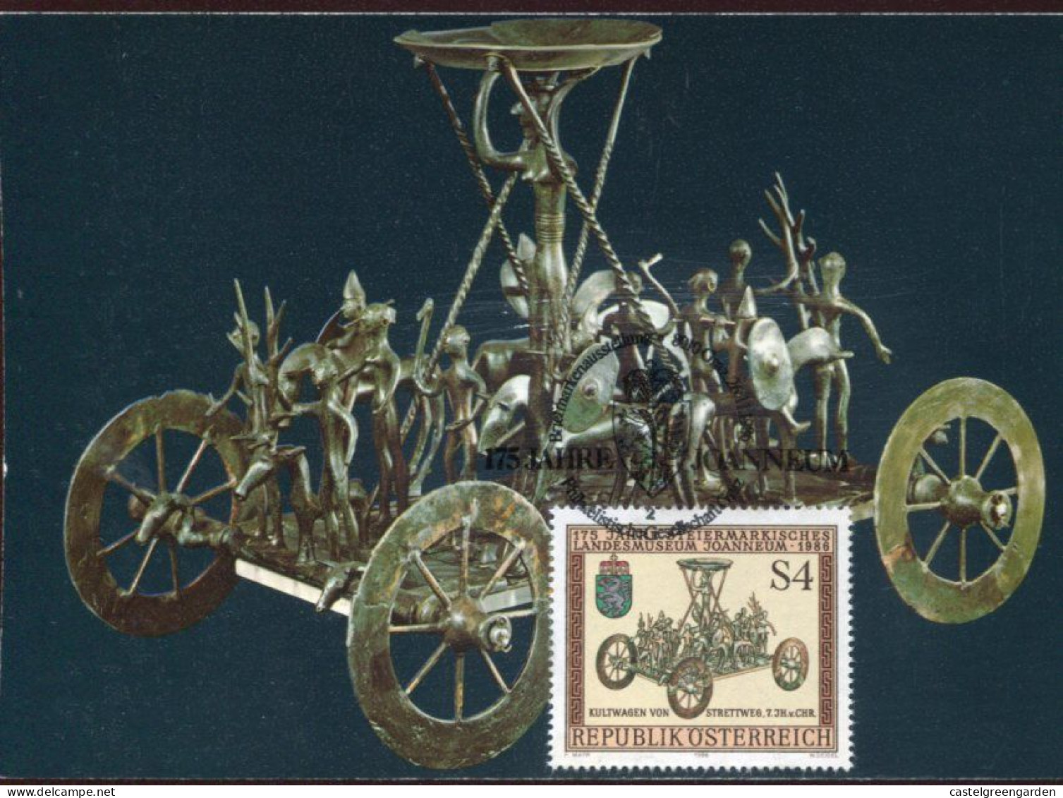 X0168 Austria, Maximum 1986 Cult Chariot From Strettweg (7th Century BC) - Cartoline Maximum