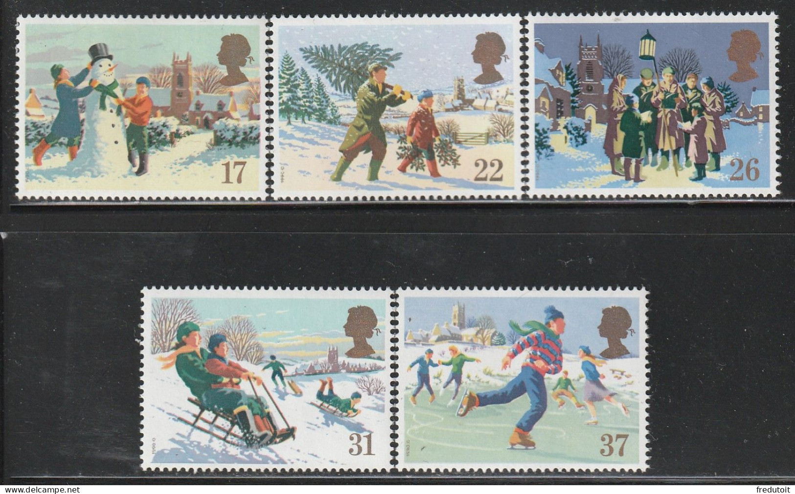 GRANDE BRETAGNE - N°1494/8 ** (1990) Noël - Unused Stamps