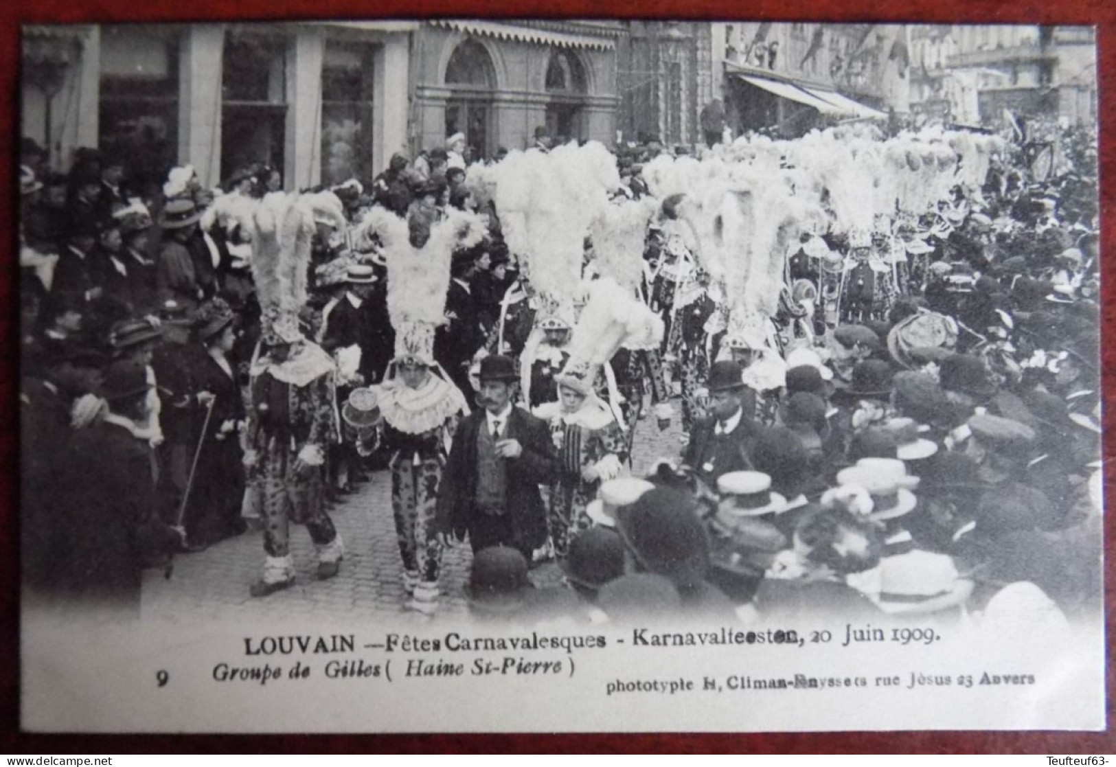 Cpa Louvain ; Fêtes Carnavalesques - Karnavalfeesten 20.06.1909 - Groupe De Gilles ( Haine St.-Pierre ) - Leuven