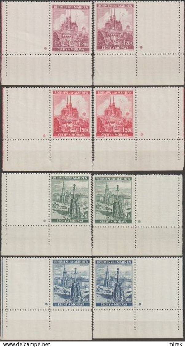 057/ Pof. 32-35; Complete Corner Stamps With Coupon, Plate Mark + - Ungebraucht