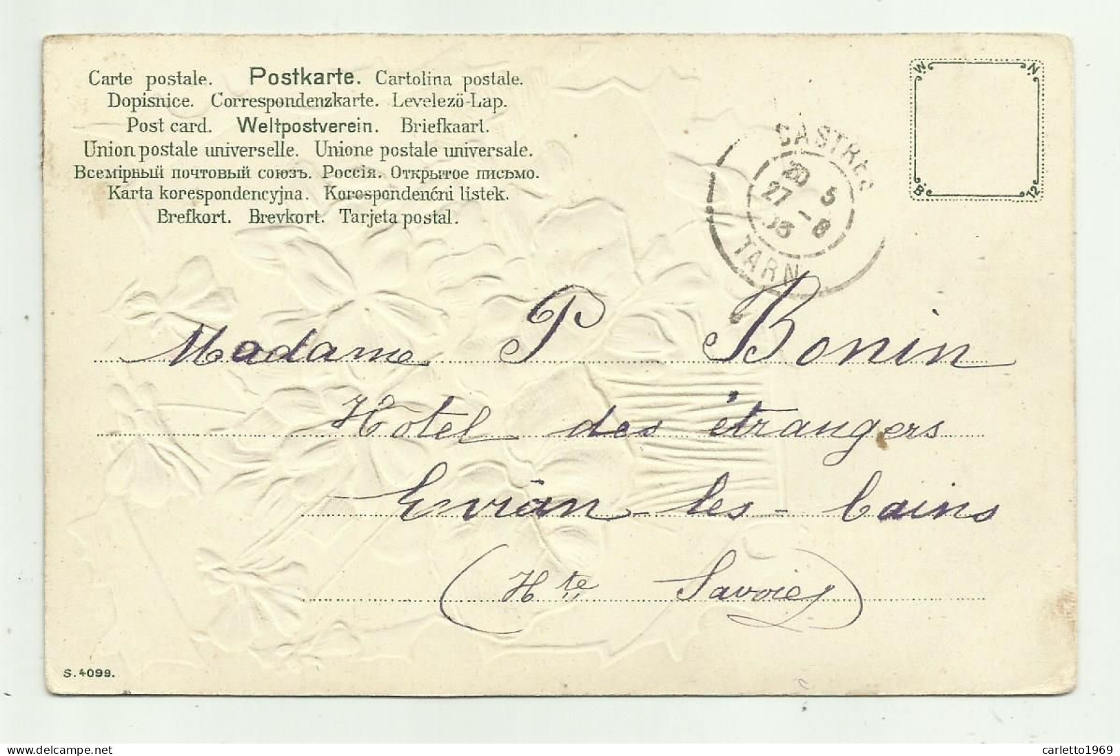 VIOLETTA ILLUSTRATA CATHARINA KLEIN IN RILIEVO 1903  - VIAGGIATA FP - Klein, Catharina