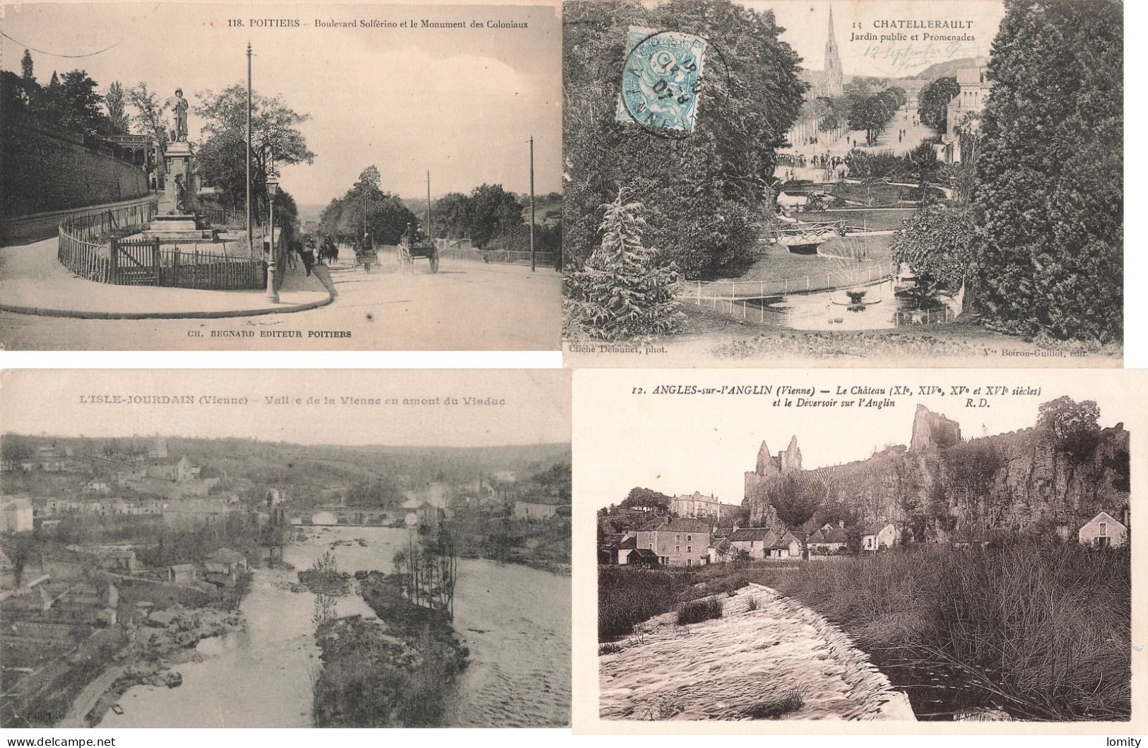 Destockage Lot De 7 Cartes Postales CPA De La Vienne Poitiers Chatellerault Isle Jourdain Angles Sur Anglin - 5 - 99 Postkaarten