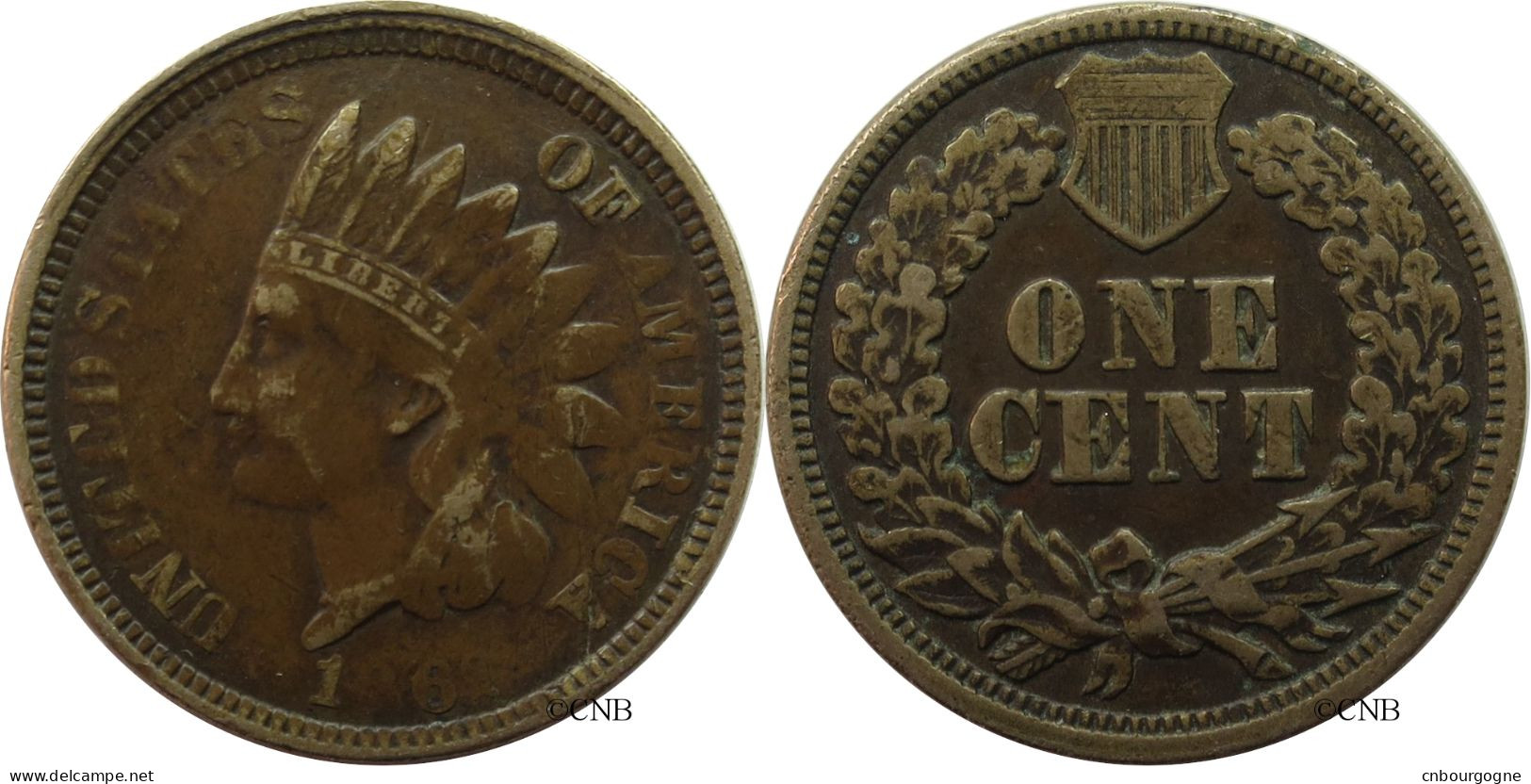 États-Unis - 1 Cent Indian Head 1862 - TTB/XF40 Coin Bouché ! - Mon4680 - 1859-1909: Indian Head