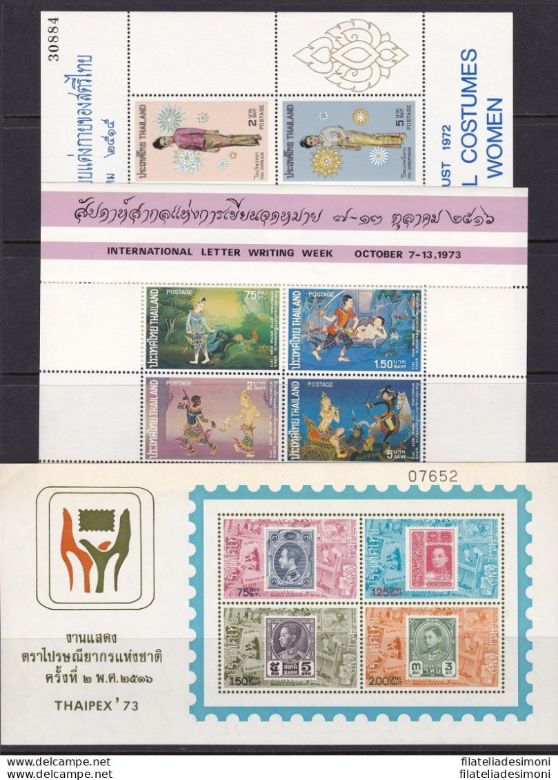 1972-73 Thailand/Tailandia - Lot Of 3 MS 727-774-780  £ 155  MNH/** - Tailandia