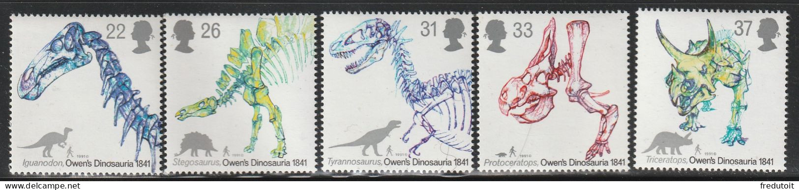 GRANDE BRETAGNE - N°1556/60 ** (1991) Dinosaures - Nuevos