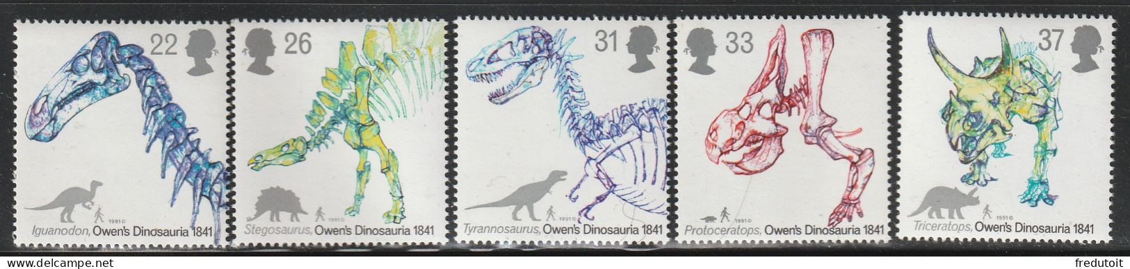 GRANDE BRETAGNE - N°1556/60 ** (1991) Dinosaures - Unused Stamps