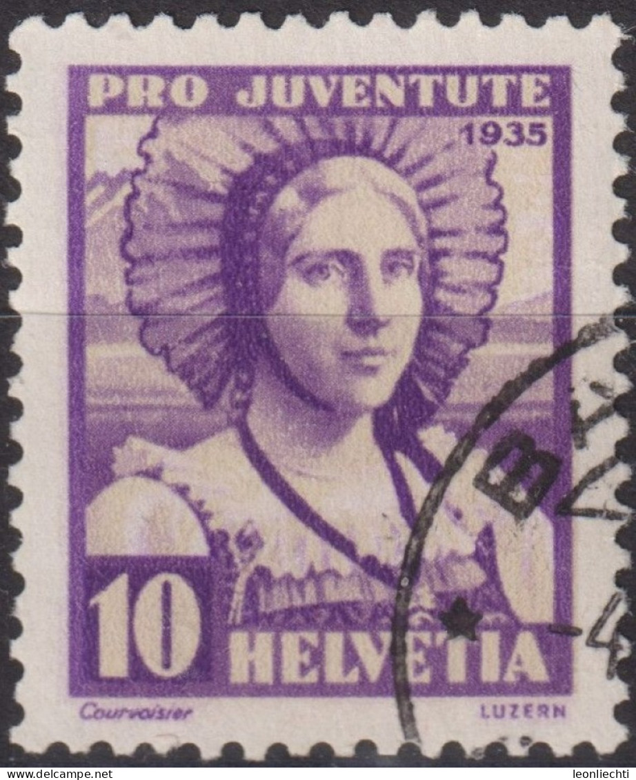 1935 Schweiz > Pro Juventute ° Mi:CH 288, Yt:CH 283, Zum:CH J74, Trachtenfrau, Luzernerin - Used Stamps