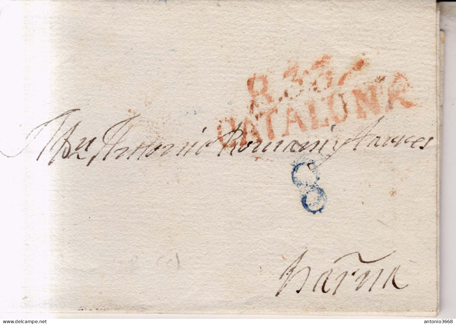 Año 1838 Prefilatelia Carta  Marcas R33 Cataluña Reus Porteo 8 - ...-1850 Préphilatélie