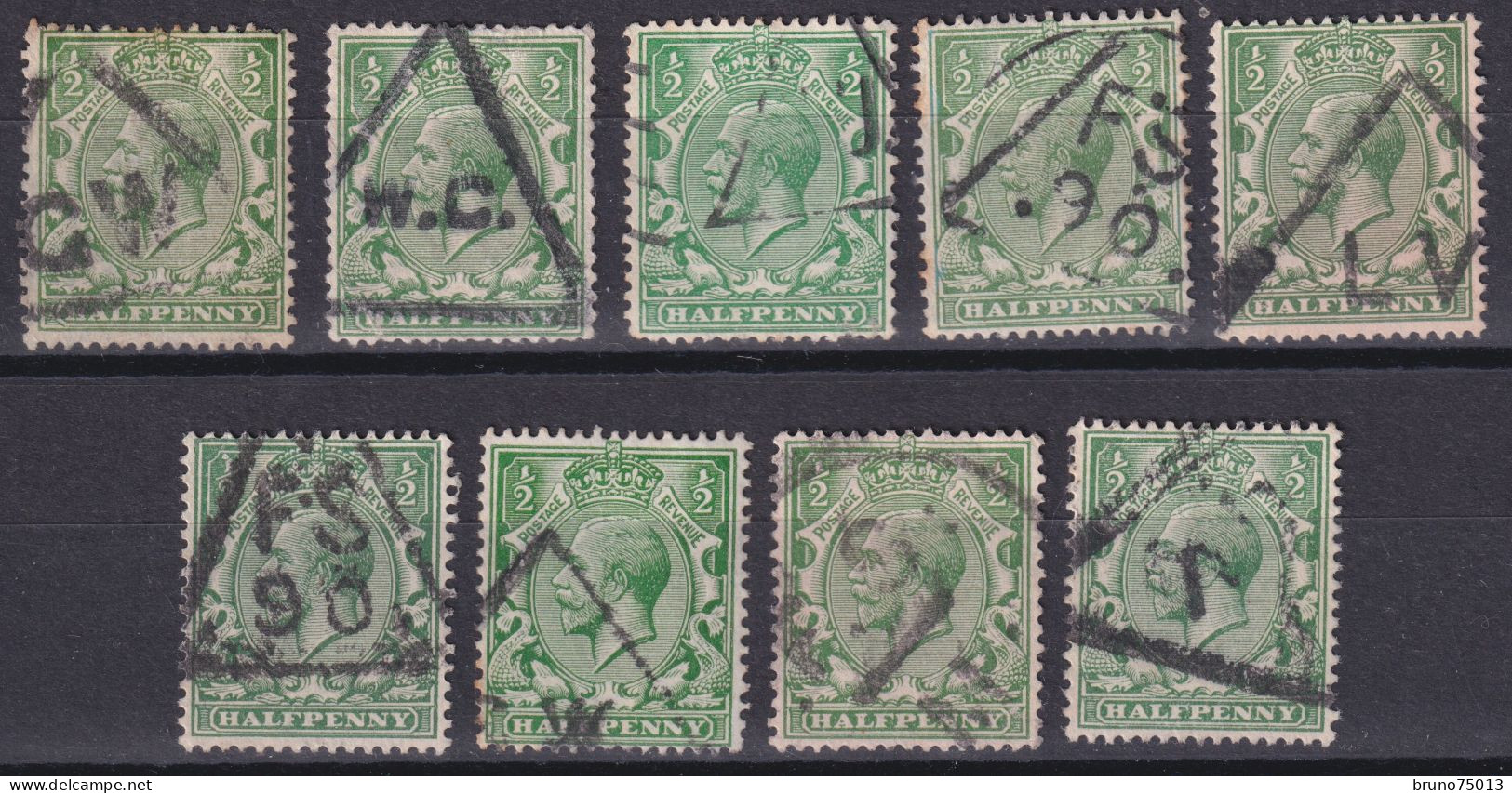 YT 139 Lot Triangular Handstamps - Used Stamps