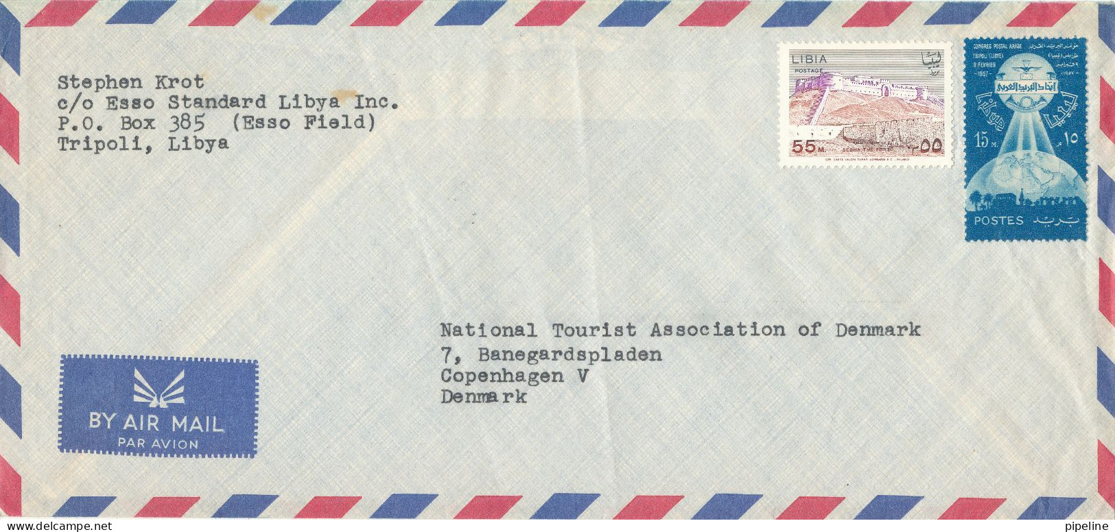 Libya Air Mail Cover Sent To Germany Topic Stamps No Postmark Light Folded Cover - Libië