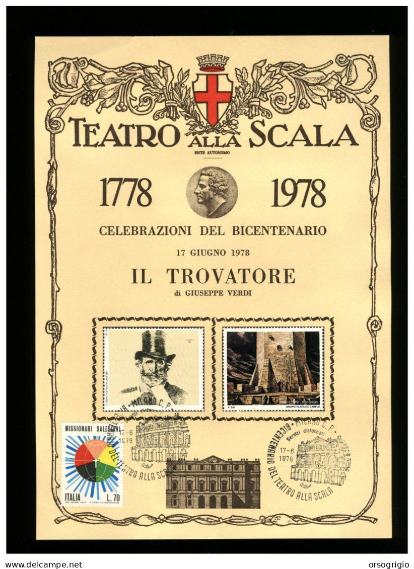 ITALIA - MILANO - TEATRO ALLA SCALA - Stagione 1978 Del BICENTENARIO - IL TROVATORE - Théâtre