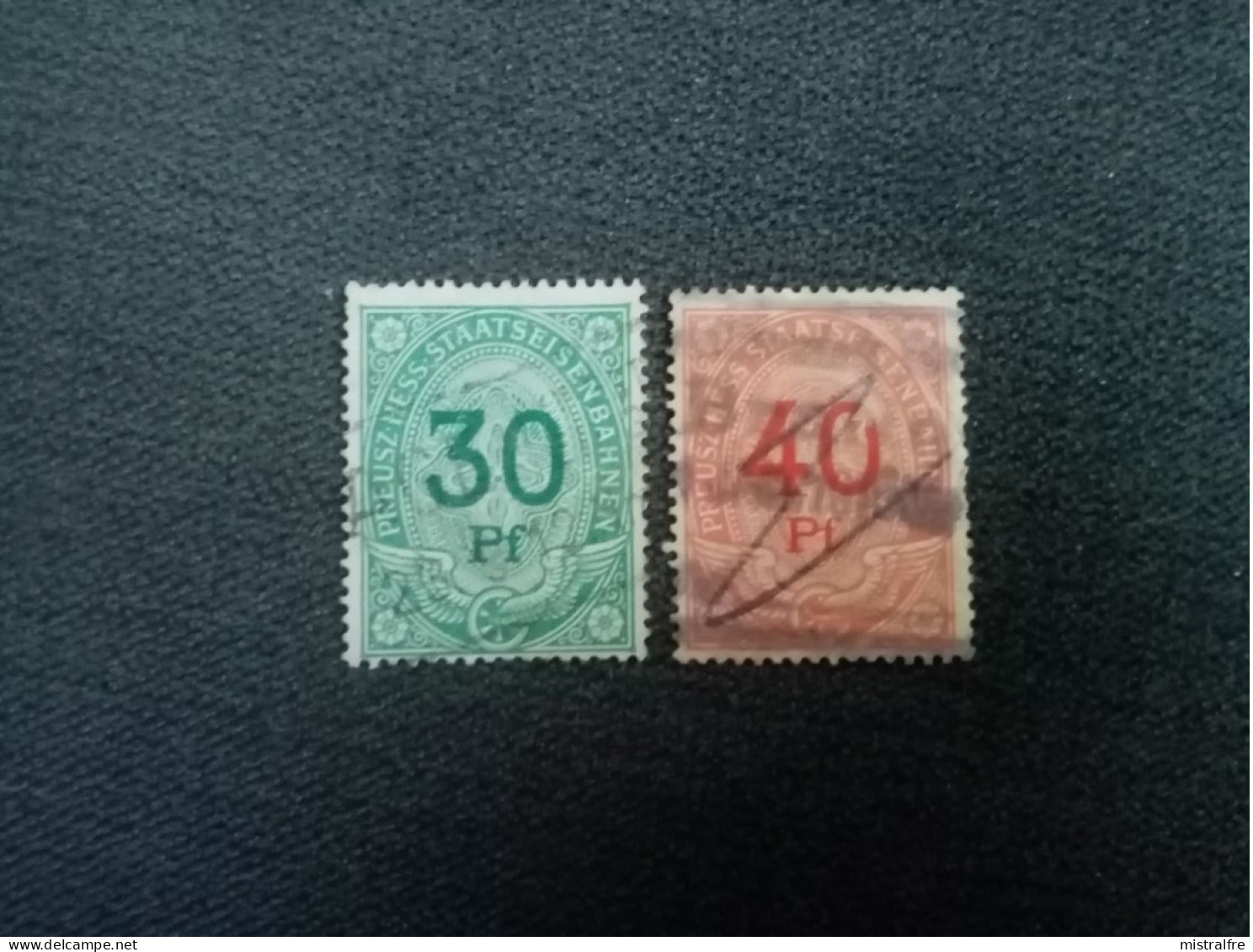 ALLEMAGNE. Timbres " Chemin De Fer Impérial ". PREUSZ HESS 30 Et 40 Pf. Oblitérés. - Used Stamps