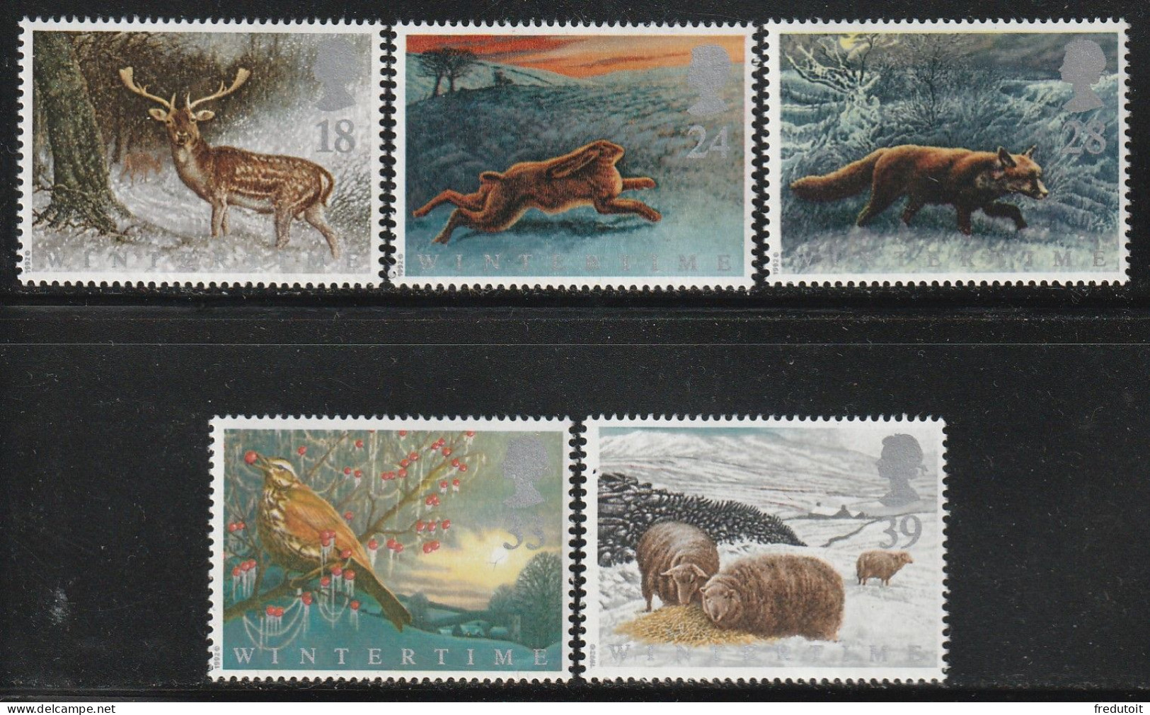 GRANDE BRETAGNE - N°1591/5 ** (1992) Animaux - Unused Stamps