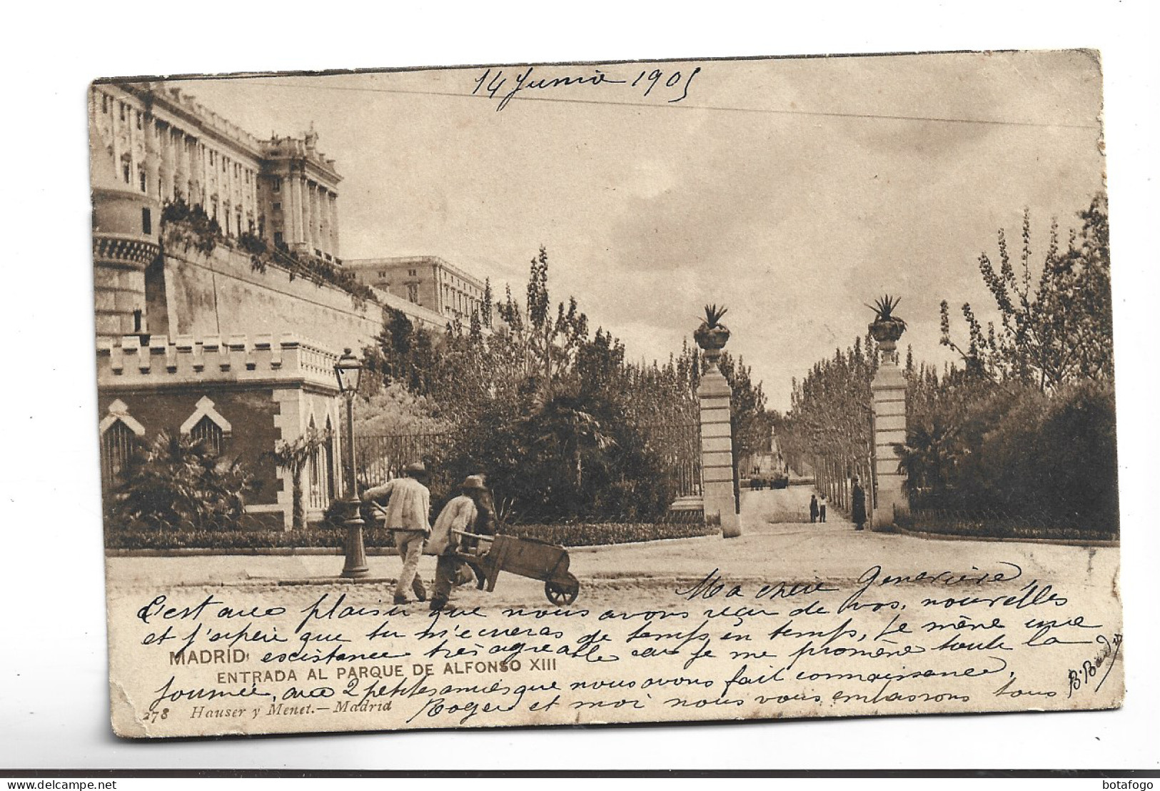 CPA MADRID  ENTRADA AL PARQUE DE ALFONSO XIII En 1905! (voir Timbre) - Madrid