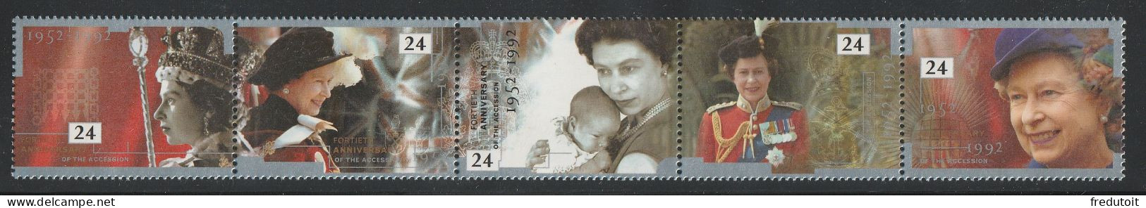 GRANDE BRETAGNE - N°1606/10 ** (1992) Elizabeth II - Unused Stamps