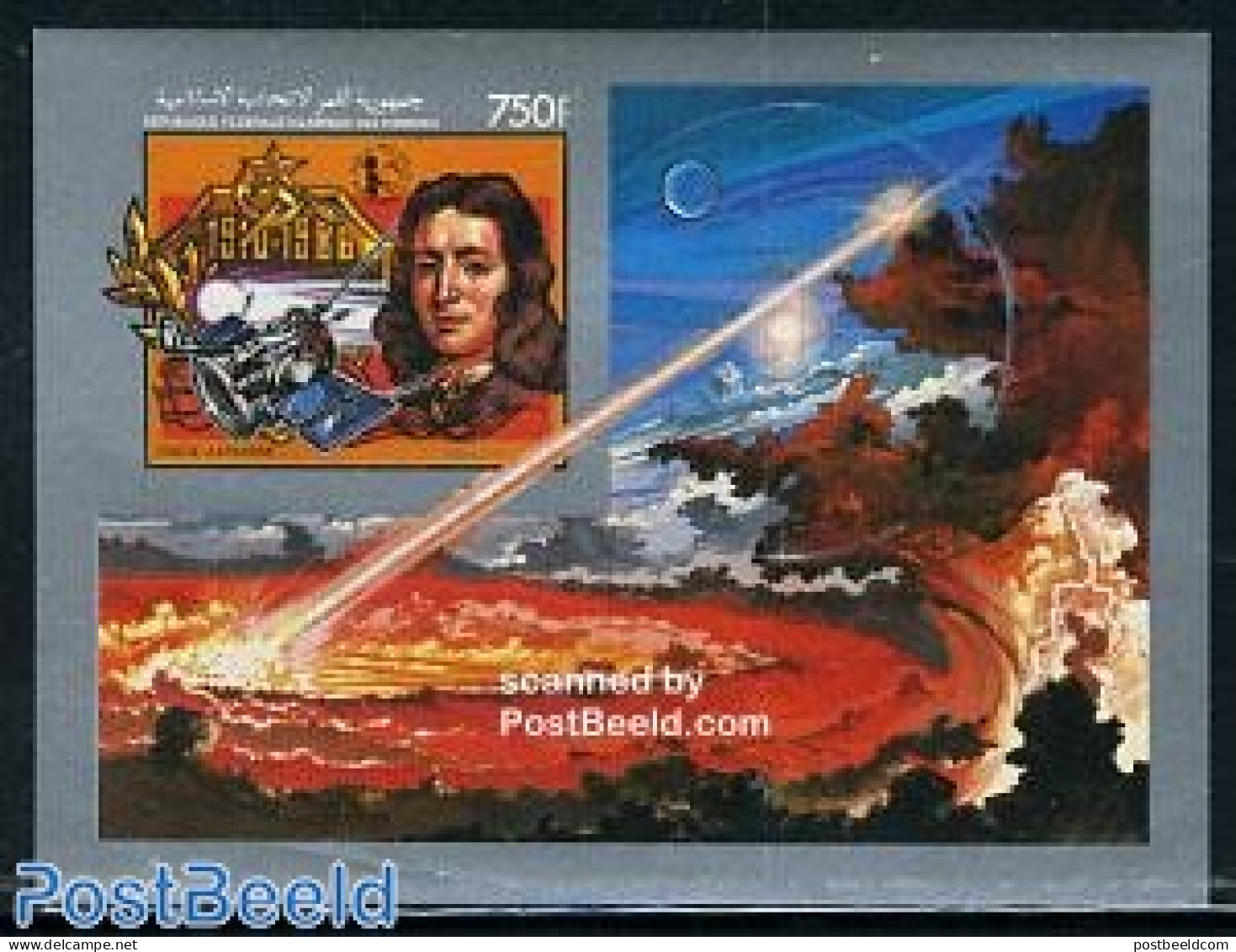 Comoros 1988 Halleys Comet S/s Imperforated, Mint NH, Science - Transport - Astronomy - Space Exploration - Halley's C.. - Astrología