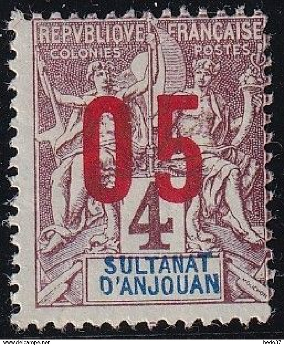 Anjouan N°21A - Variété Chiffres Espacés - Neufs Sans Gomme - TB - Unused Stamps