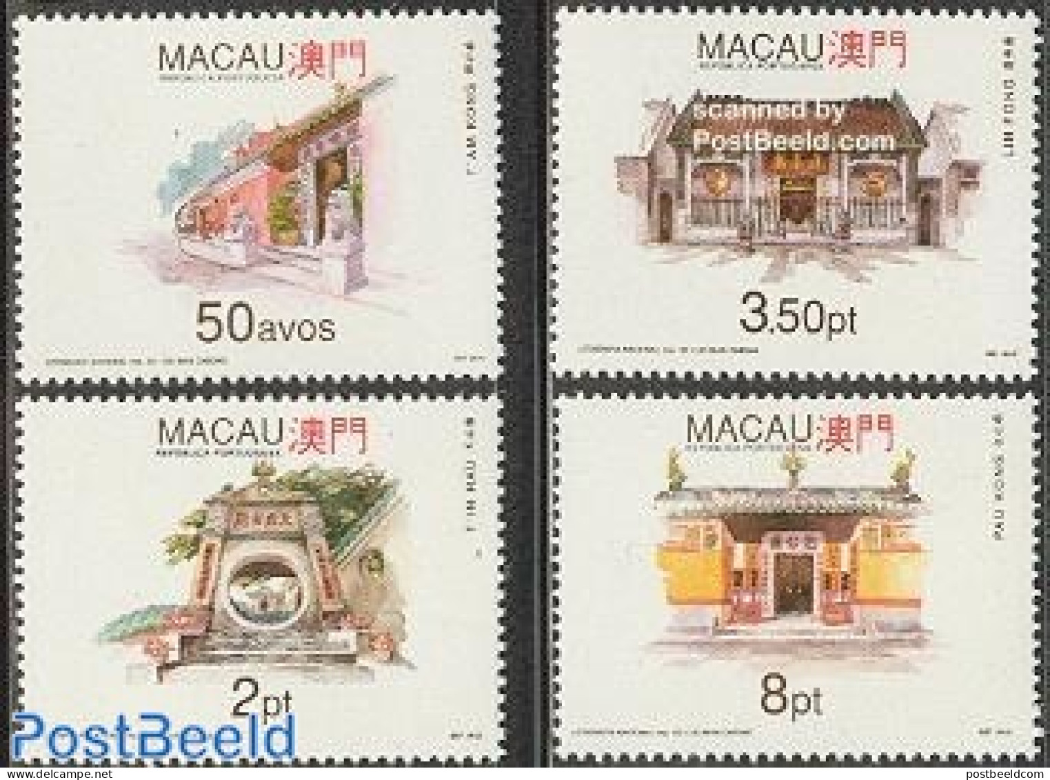 Macao 1993 Temples 4v, Mint NH, Religion - Cloisters & Abbeys - Unused Stamps