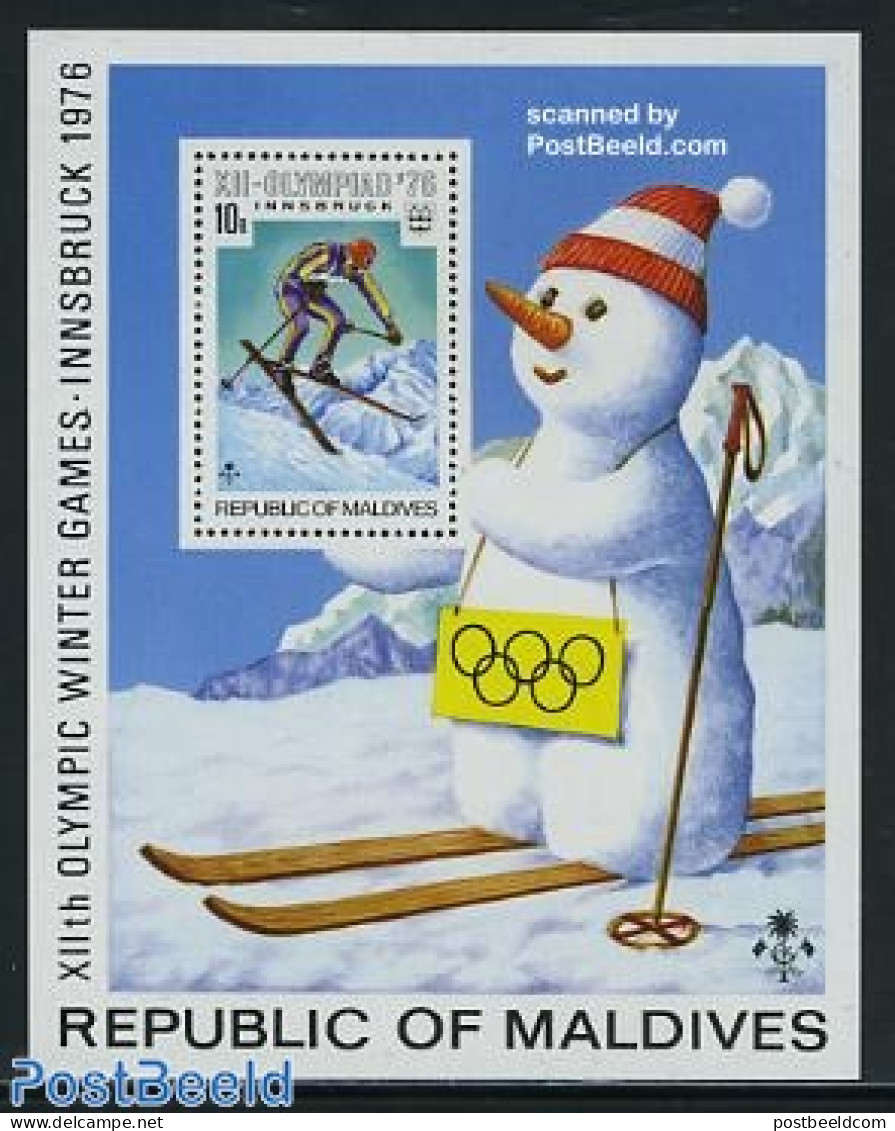 Maldives 1976 Olympic Winter Games S/s, Mint NH, Sport - Olympic Winter Games - Maldivas (1965-...)