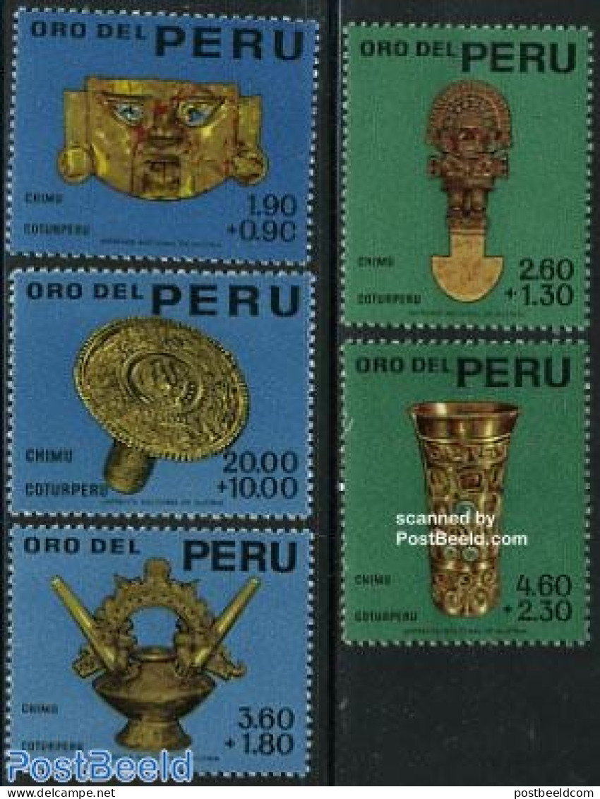Peru 1966 Chimu Culture 5v, Mint NH, History - Archaeology - Art - Art & Antique Objects - Archeologie