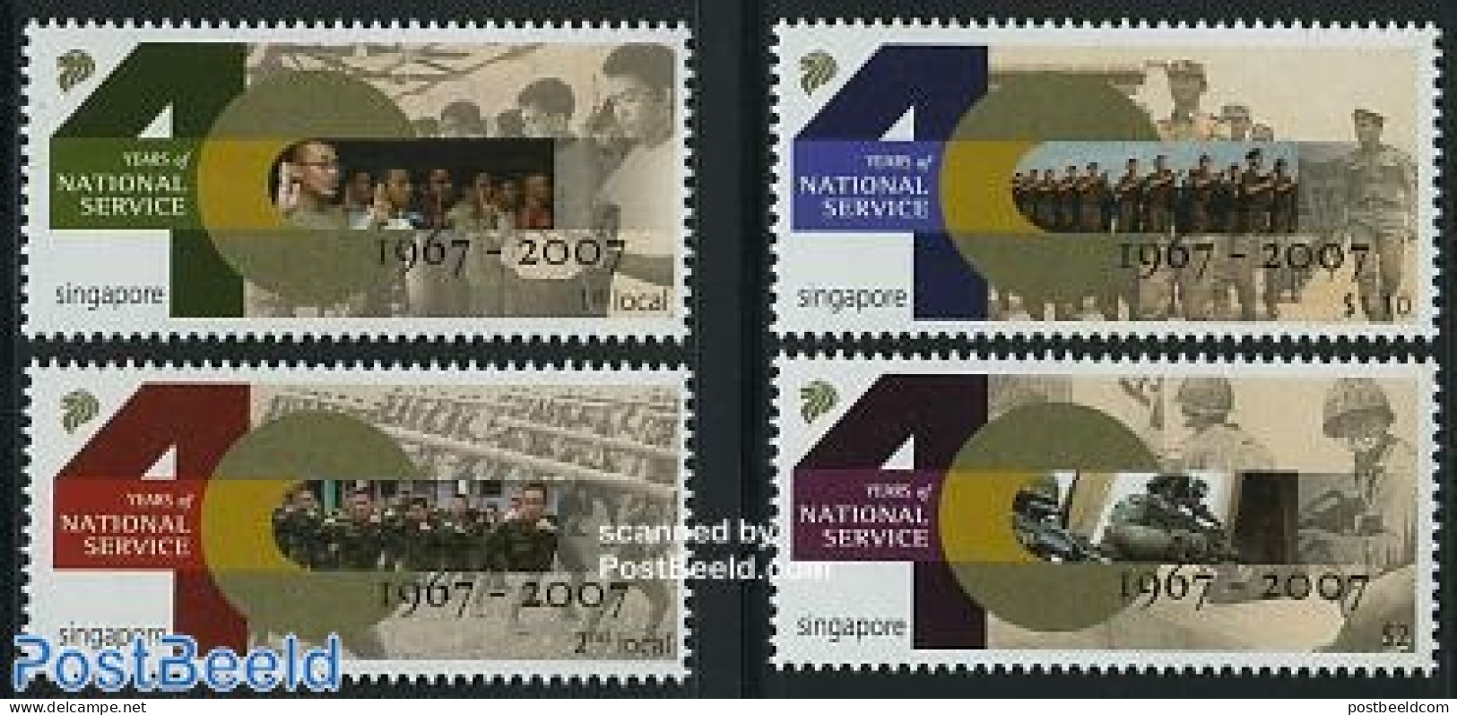 Singapore 2007 40 Years National Service 4v, Mint NH, History - Militarism - Militares