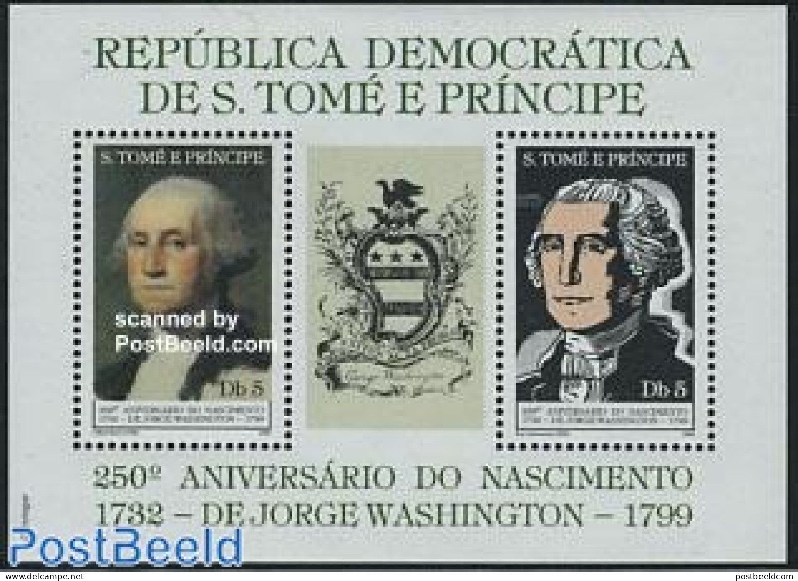 Sao Tome/Principe 1982 George Washington S/s, Mint NH, History - Politicians - São Tomé Und Príncipe