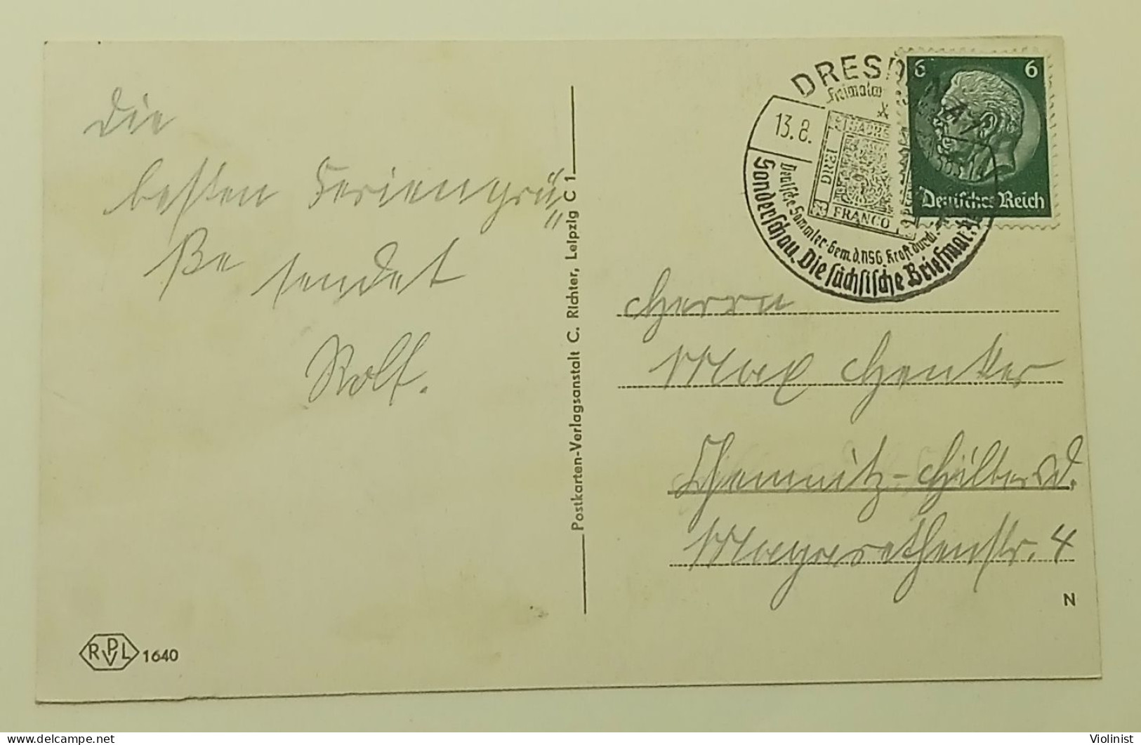 Germany-Sächsische Schweiz-Lilienstein-Postcard Sent In 1938. - Dresden