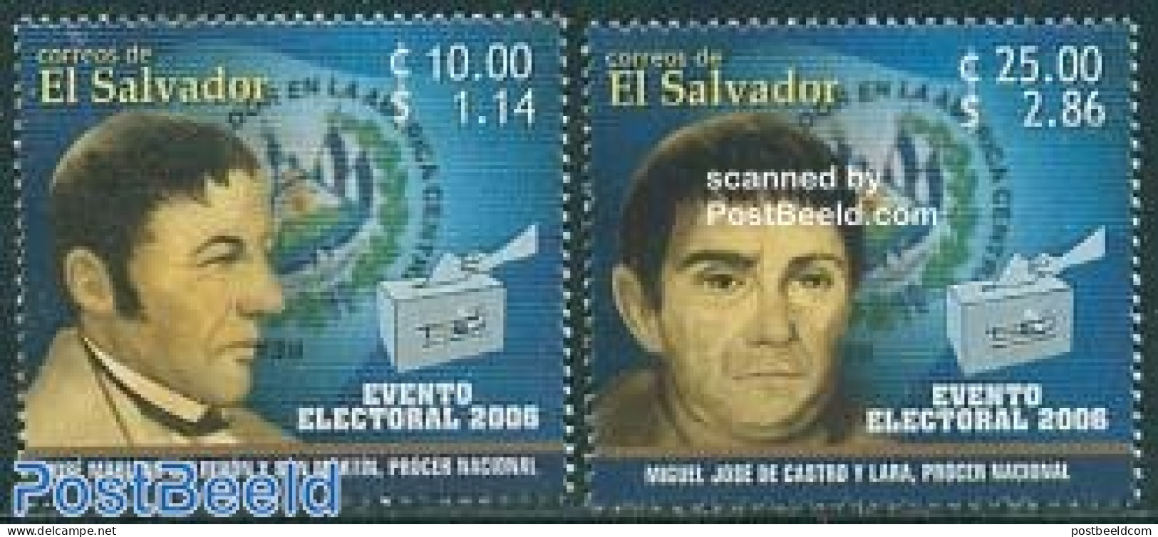 El Salvador 2006 Elections 2v, Mint NH - Salvador