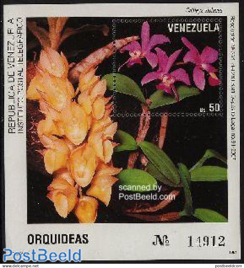 Venezuela 1991 Orchids S/s, Mint NH, Nature - Flowers & Plants - Orchids - Venezuela