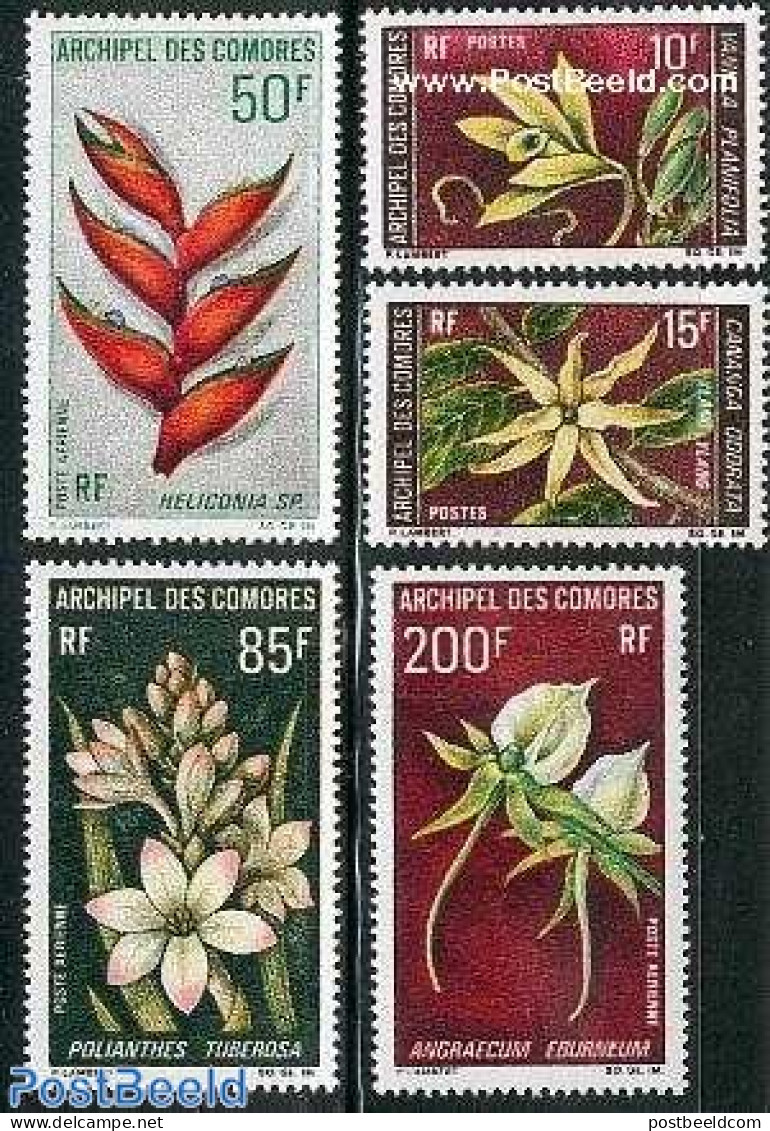 Comoros 1969 Flowers 5v, Mint NH, Nature - Flowers & Plants - Comoren (1975-...)