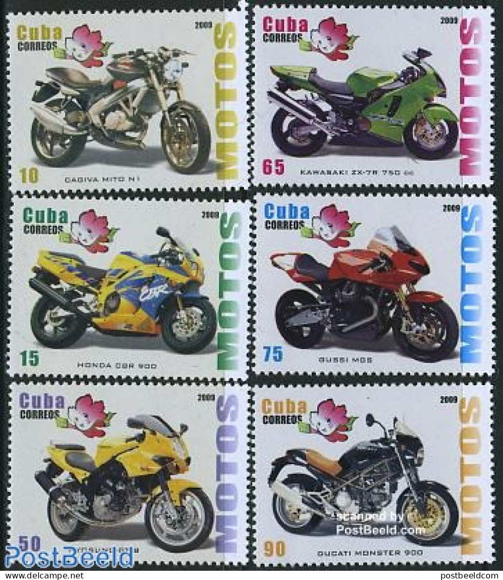 Cuba 2009 Expo China, Motorcycles 6v, Mint NH, Transport - Philately - Motorcycles - Nuevos